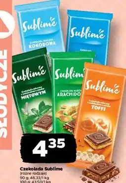 Netto Czekolada mleczna z nadzieniem toffi Sublime oferta