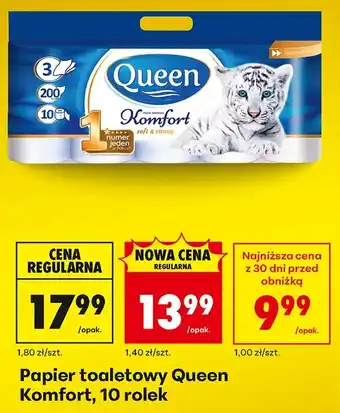 Biedronka Papier toaletowy Queen Komfort, 10 rolek oferta