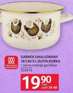 Selgros GARNEK EMALIOWANY 18 CM/3 L ZŁOTA KURKA oferta