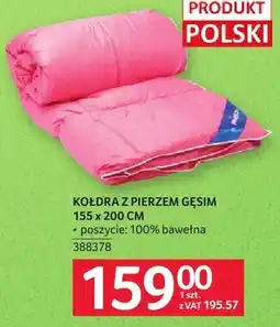 Selgros Kołdra Kołdra z piersza gęsim 155 x 200 cm oferta