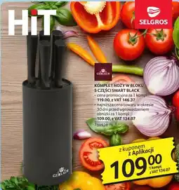 Selgros Komplet noży w bloku 5 części Smart Black Gerlach oferta