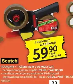 Selgros Podajnik + Taśma 66 m x 50 mm 2 szt. Scotch oferta