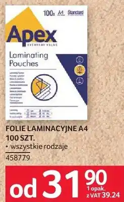 Selgros Folie laminacyjne A4 100 szt oferta