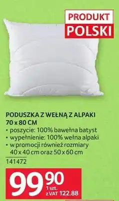 Selgros Poduszka Poduszka z wełną z alpaki 70 x 80 cm oferta