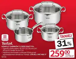 Selgros Komplet garnków 7 części Duetto+ Tefal oferta