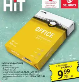 Selgros Papier ksero A4 Office 500 arkuszy oferta