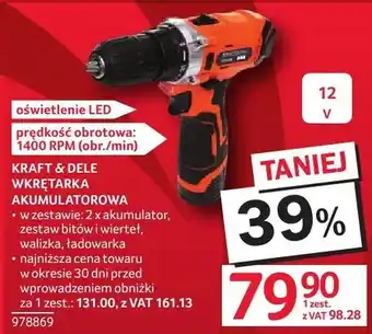 Selgros Wkrętarka akumulatorowa Kraft & Dele oferta