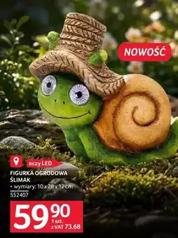 Selgros Figurka ogrodowa ślimak oczy LED 10 x 28 x 12 cm oferta