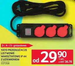 Selgros Przedłużacze listwa Yato warstowe IP 44 z uziemieniem 3-, 4-,15- gniazdowe oferta