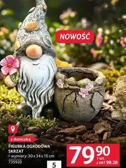 Selgros Figurka ogrodowa skrzat z doniczką 30 x 34 x 52 cm oferta