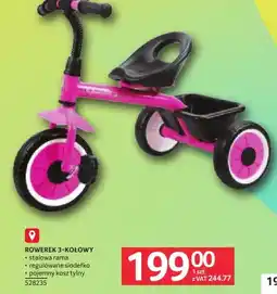 Selgros Rowerek 3-kołowy stalowa rama metalowe siedzisko pojemny kosz tylny oferta