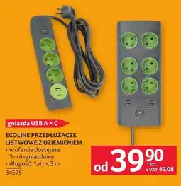 Selgros Przedłużacz Ecoline listwa z uziemieniem oferta