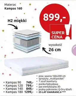 Black Red White Materac Kampas 160 H2 miękki oferta