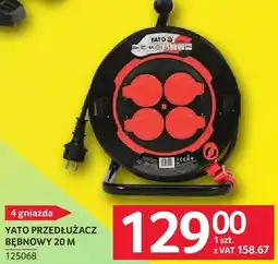 Selgros Przedłużacz bębnowy Yato 20 M 4 gniazda oferta
