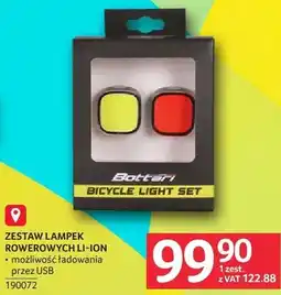 Selgros Zestaw lampek rowerowych Li-Ion możliwość ładowania przez USB oferta