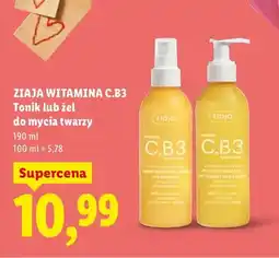 Lidl Tonik do mycia twarzy Witamina C.B3 oferta