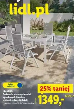 Lidl LIVARNO Zestaw aluminiowych mebli ogrodowych Houston oferta