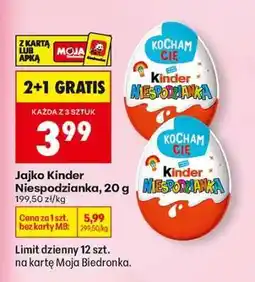 Biedronka Jajko Kinder Niespodzianka 20 g oferta