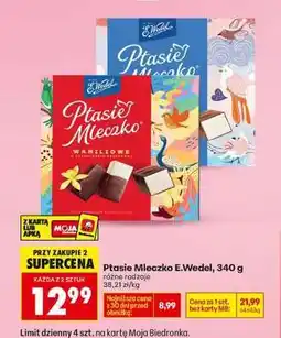 Biedronka PTASIE MLECZKO E.WEDEL, 340 G oferta