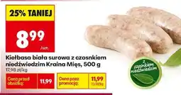 Biedronka Kiełbasa biała surowa z czosnkiem niedźwiedzim Kraina Mięs , 500 g oferta