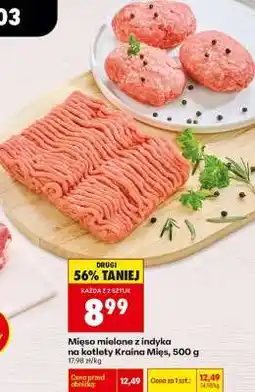 Biedronka Mięso mielone z indyka na kotlety Kraina Mięs 500 g oferta