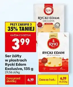 Biedronka Ser żółty w plastrach Rycki Edam Exclusive , 135 g oferta