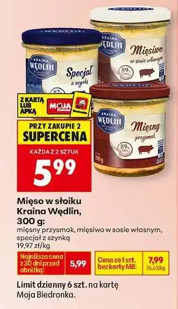Biedronka Mięso w słoiku Kraina Wędlin, 300 g oferta