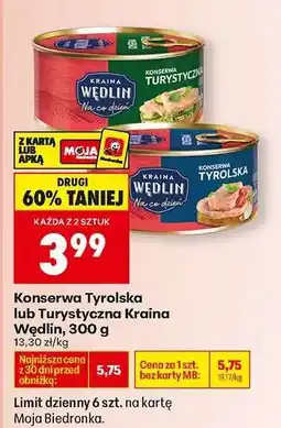 Biedronka Konserwa Tyrolska lub Turystyczna Kraina Wędlin, 300 g oferta