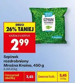 Biedronka Szpinak rozdrobniony Mroźna Kraina 450 g oferta