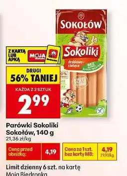 Biedronka Parówki Sokoliki Sokołów, 140 g oferta