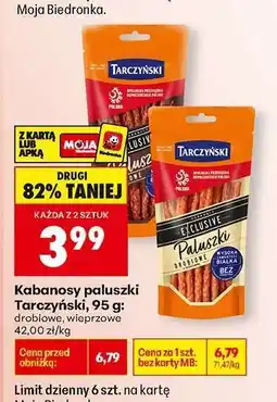 Biedronka Kabanosy paluszki Tarczyński, 95 g oferta
