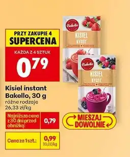 Biedronka Kisiel instant Bakello, 30 g oferta
