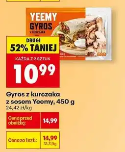 Biedronka Gyros z kurczaka z sosem Yeemy 450 g oferta