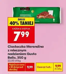 Biedronka Ciasteczka Merendina z mlecznym nadzieniem Gusto Bello, 350 g oferta