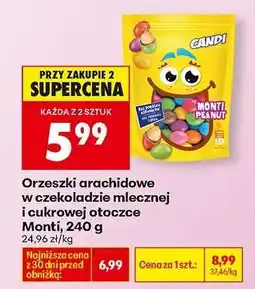 Biedronka Orzeszki arachidowe w czekoladzie mlecznej i cukrowej otoczce Monti, 240 g oferta