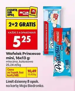 Biedronka Wafelek Princessa mini, 16x13 g oferta