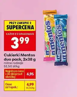 Biedronka Cukierki Mentos duo pack, 2x38 g oferta