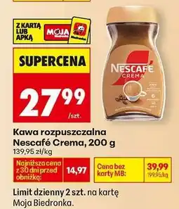 Biedronka Kawa rozpuszczalna Nescafé Crema 200 g oferta