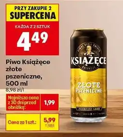 Biedronka Piwo Książęce złote pszeniczne, 500 ml oferta