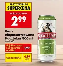 Biedronka Piwo niepasteryzowane Kasztelan, 500 ml oferta
