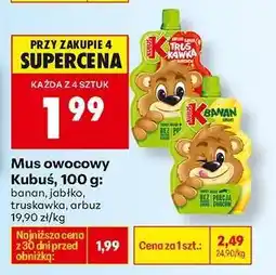 Biedronka Mus owocowy Kubuś, 100 g oferta