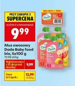 Biedronka Mus owocowy Dada Baby food bio , 5x100 g oferta