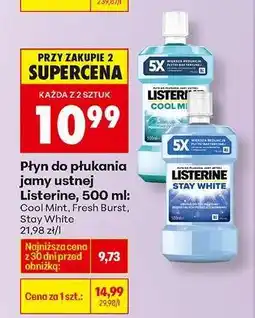 Biedronka Płyn do płukania jamy ustnej Listerine 500 ml oferta
