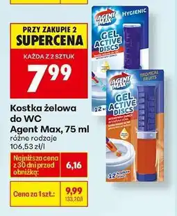 Biedronka Kostka żelowa do WC Agent Max, 75 ml oferta