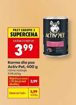 Biedronka Karma dla psa Activ Pet, 400 g oferta