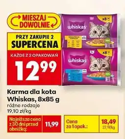 Biedronka Karma dla kota Whiskas, 8x85 g oferta