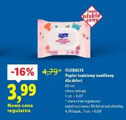 Lidl FLORALYS Papier toaletowy nawilżany dla dzieci oferta