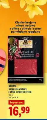 Lidl DE LUXE Carpaccio wołowe z oliwą z oliwek i serem oferta