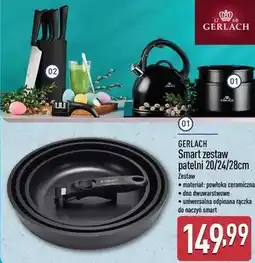 ALDI GERLACH Smart zestaw patelni 20/24/28cm oferta