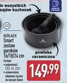 ALDI GERLACH Smart zestaw garnków 16/18/24 cm oferta